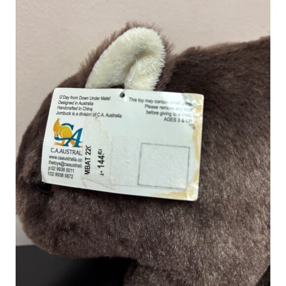 Plush Jumbuck Australia Wombat Toy Brown Soft Stuffed Animal For Ages 3+ - Picture 3 of 7
